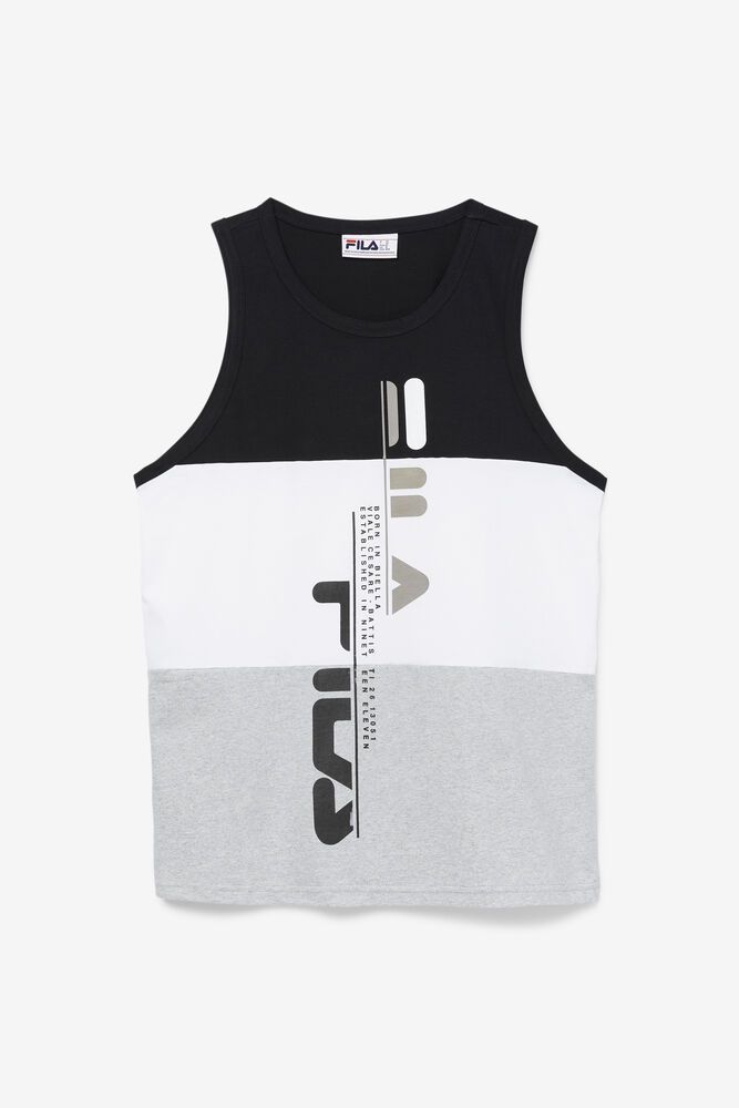 Fila T-Shirt Herre Sort/Hvide/Grå Alf Tank EPN-481039